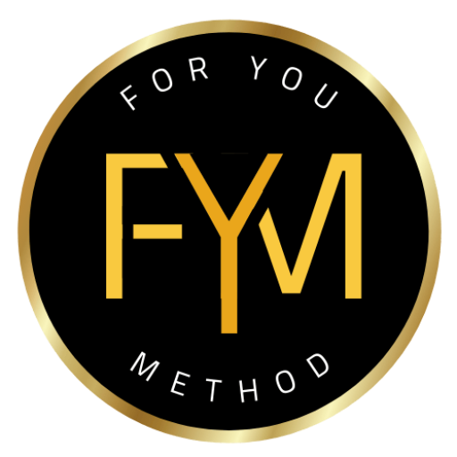 For You Method official brand logo in black and gold with the letters FYM, representing a premium spiritual lifestyle brand that provides practical tools, trackers, and guidance for mastering the five major pillars of life – spirit, body, relationships, ambitions, and finances.